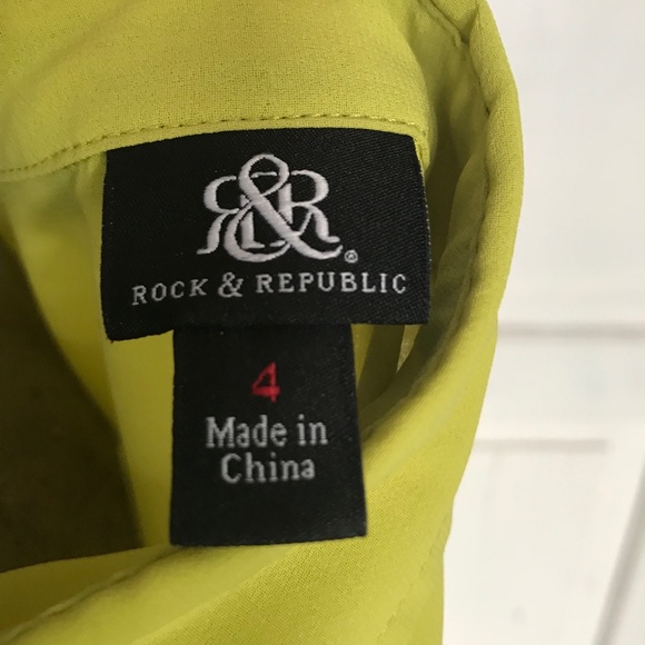 Chartreuse Rock & Republic Blouse - Picture 7 of 7